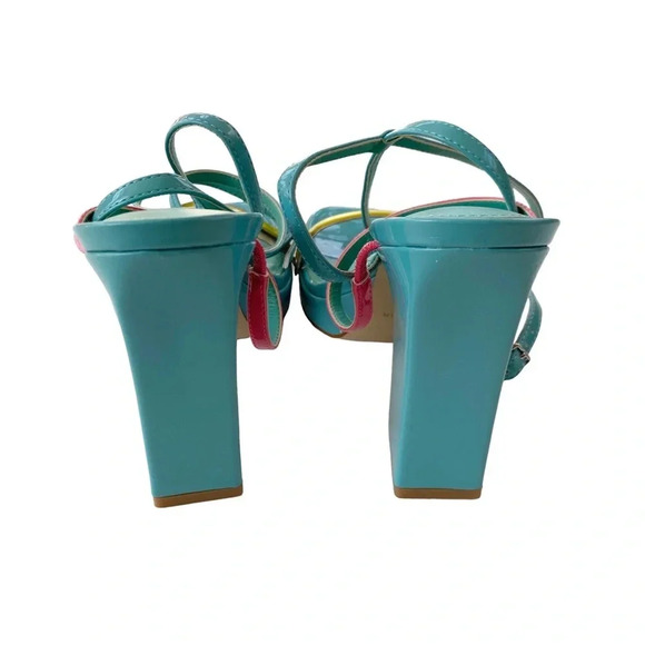 Marc Fisher Acres Heeled Platform Retro Ankle Wrap Tie Sandal Size 9.5 NWT - Picture 10 of 15